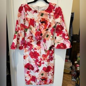 Calvin Klein sheath dress with bell sleeves